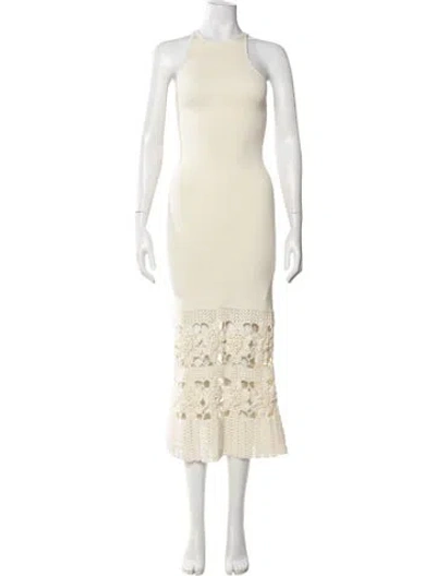 Pre-owned Tularosa Patterned Midi Length Dress In Neutral
