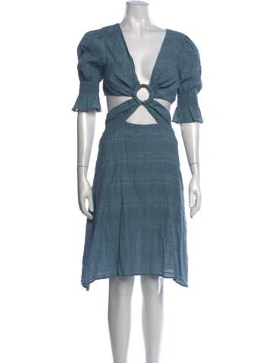 Pre-owned Tularosa Patterned Mini Dress In Blue