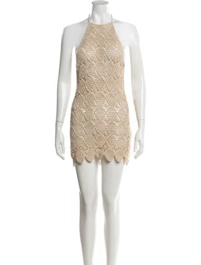 Pre-owned Tularosa Patterned Mini Dress In Neutrals