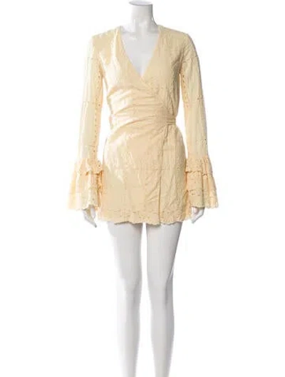 Pre-owned Tularosa Patterned Mini Dress In Neutrals