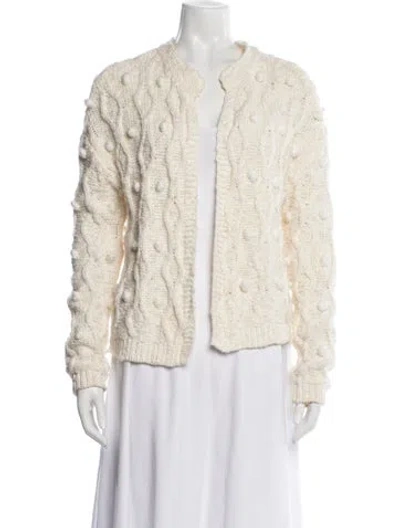 Pre-owned Tularosa Patterned Open Front Sweater In Neutrals