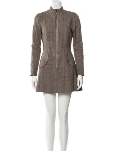 Pre-owned Tularosa Plaid Print Mini Dress In Multi