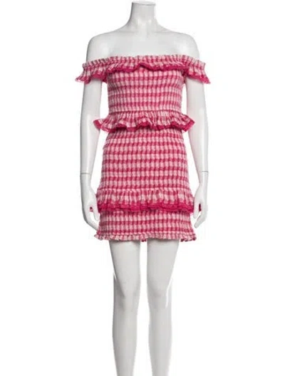 Pre-owned Tularosa Plaid Print Mini Dress In Pink