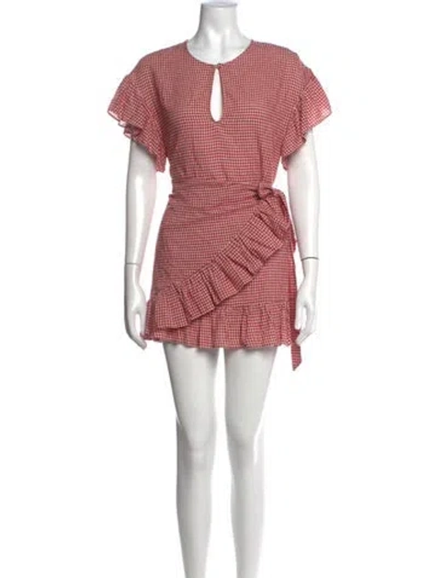Pre-owned Tularosa Plaid Print Mini Dress In Red