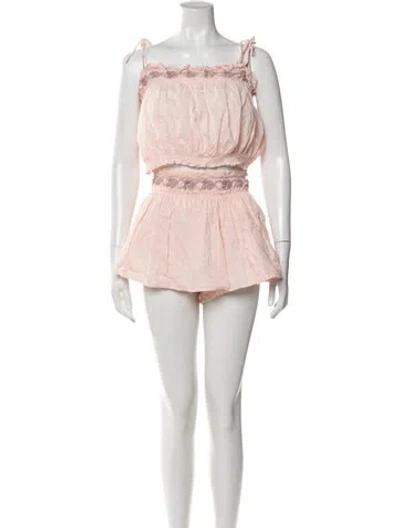 Pre-owned Tularosa Pleated Accents Short Set In Multi