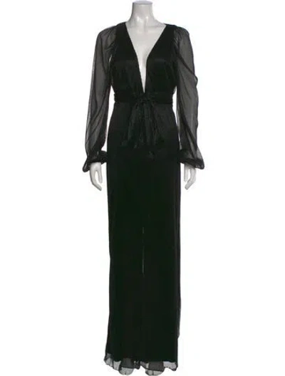 Pre-owned Tularosa Plunge Neckline Jumpsuit In Black