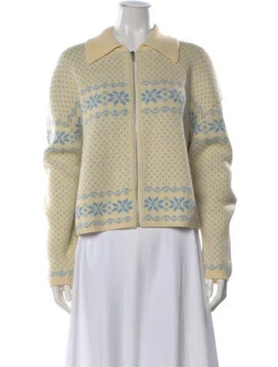 Pre-owned Tularosa Printed Crew Neck Sweater In Neutral