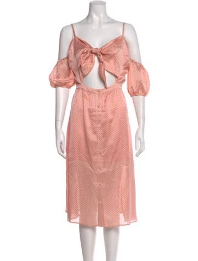 Pre-owned Tularosa Printed Midi Length Dress In Pink