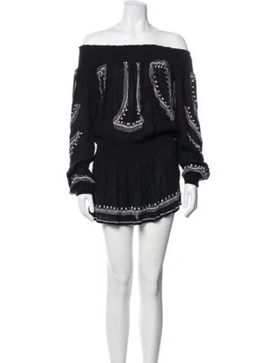 Pre-owned Tularosa Printed Mini Dress In Black