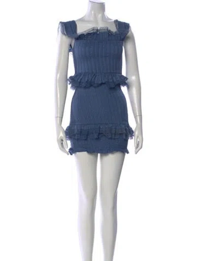 Pre-owned Tularosa Printed Mini Dress In Blue
