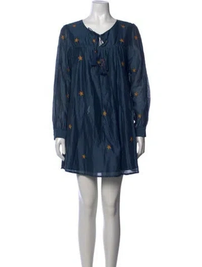 Pre-owned Tularosa Printed Mini Dress In Blue