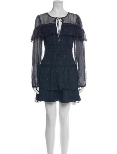 Pre-owned Tularosa Printed Mini Dress In Blue