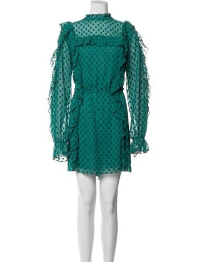 Pre-owned Tularosa Printed Mini Dress In Green