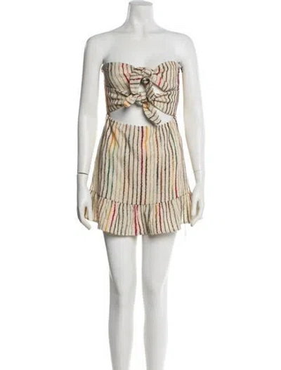 Pre-owned Tularosa Printed Mini Dress W/ Tags In White