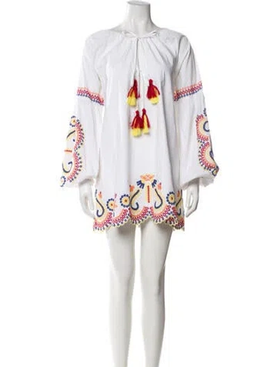 Pre-owned Tularosa Printed Mini Dress In White