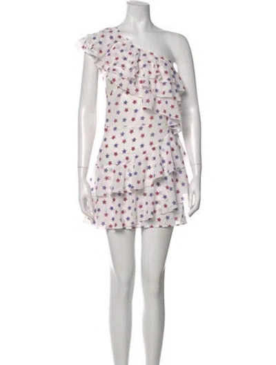 Pre-owned Tularosa Printed Mini Dress In White