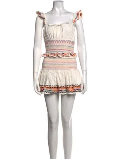 Pre-owned Tularosa Printed Mini Dress In White