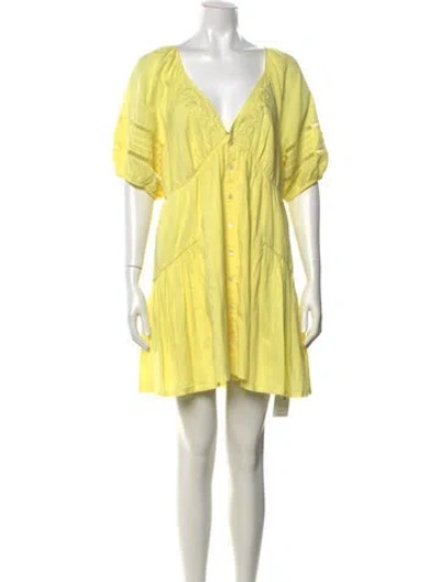 Pre-owned Tularosa Printed Mini Dress In Yellow