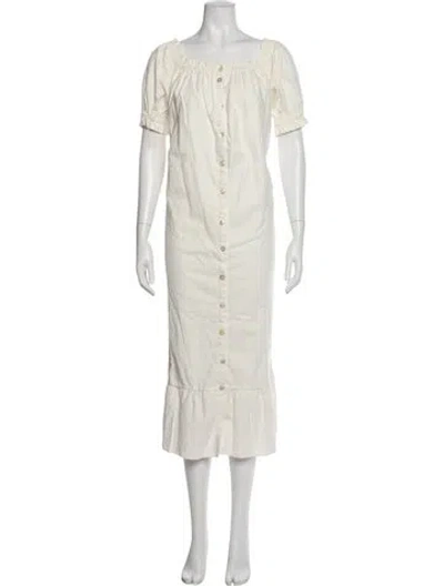 Pre-owned Tularosa Scoop Neck Long Dress In Neutral