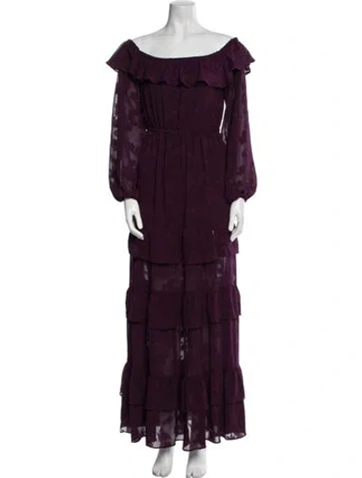Pre-owned Tularosa Scoop Neck Long Dress In Purple