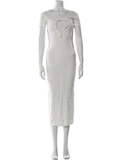 Pre-owned Tularosa Scoop Neck Long Dress In White