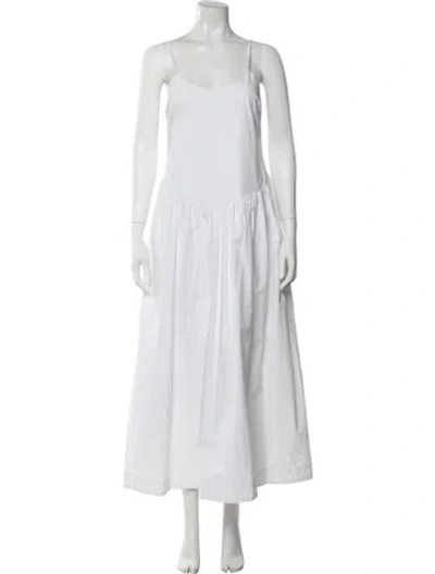 Pre-owned Tularosa Scoop Neck Long Dress In White