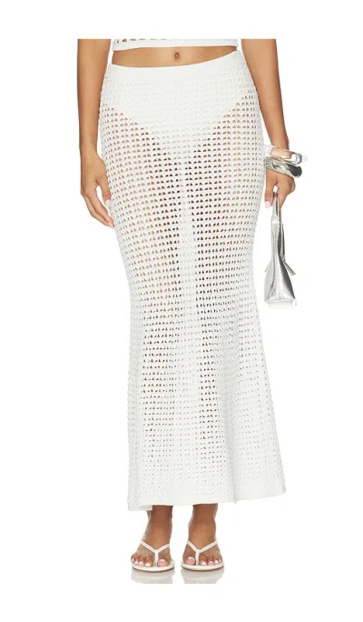 Tularosa Sellia Pointelle Maxi Skirt In White