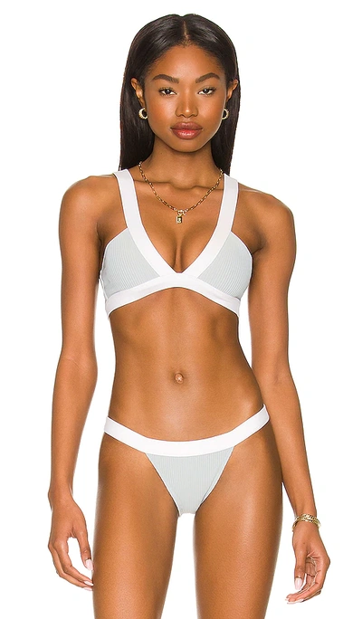 Tularosa Shore Top In Baby Blue & White
