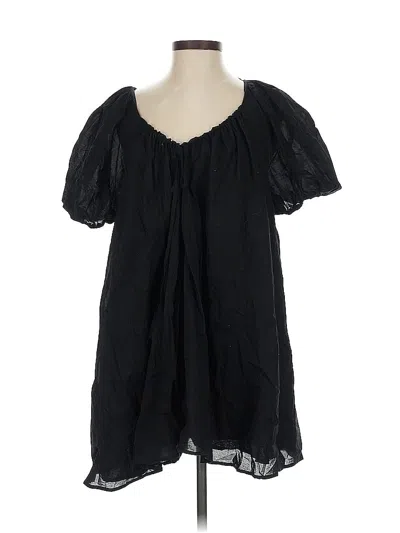 Pre-owned Tularosa Short Sleeve Blouse In Black