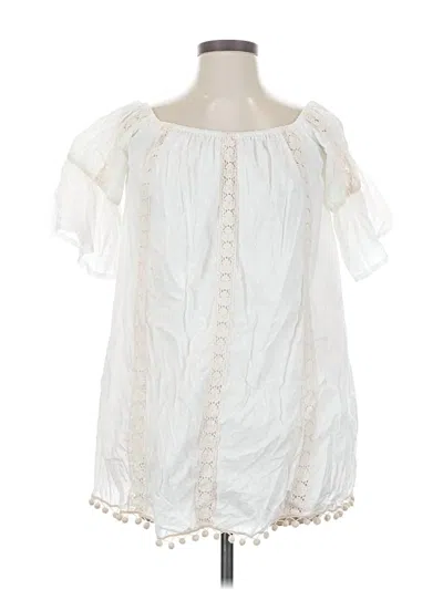 Pre-owned Tularosa Short Sleeve Blouse In White