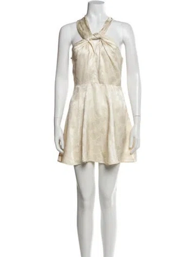 Pre-owned Tularosa Silk Mini Dress W/ Tags In Neutral