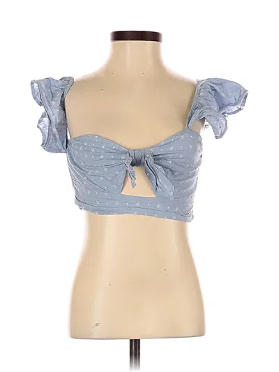 Pre-owned Tularosa Sleeveless Top Blue Sweetheart Neckline Tops