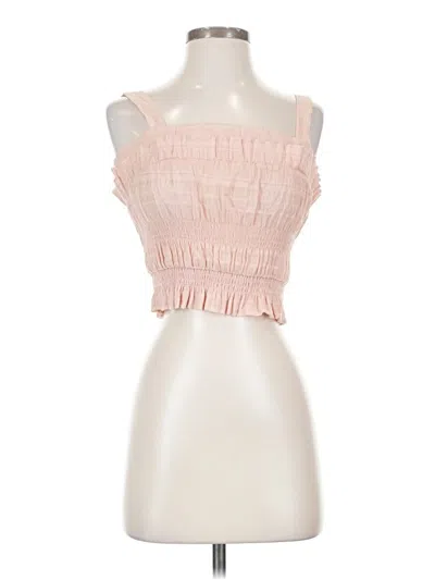 Pre-owned Tularosa Sleeveless Top Pink Strapless Neckline Tops