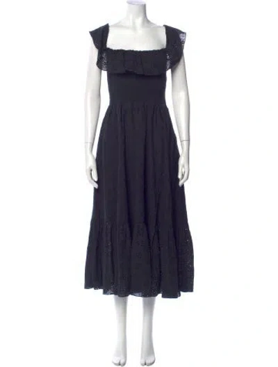 Pre-owned Tularosa Square Neckline Long Dress In Blue