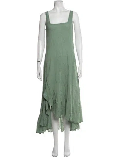 Pre-owned Tularosa Square Neckline Long Dress W/ Tags In Green