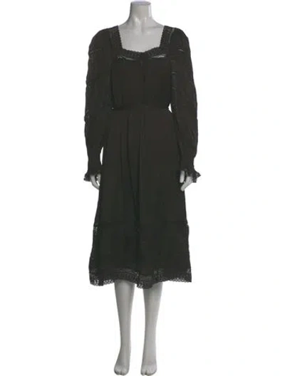 Pre-owned Tularosa Square Neckline Midi Length Dress In Gray