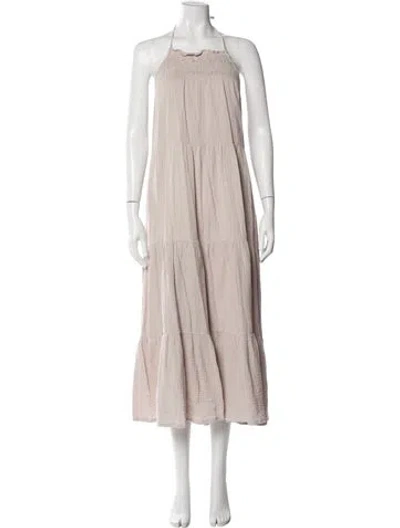 Pre-owned Tularosa Square Neckline Midi Length Dress In Neutral