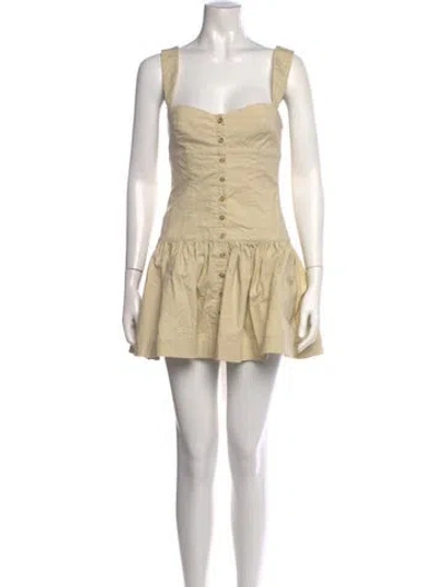 Pre-owned Tularosa Square Neckline Mini Dress In Neutrals