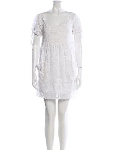 Pre-owned Tularosa Square Neckline Mini Dress In White