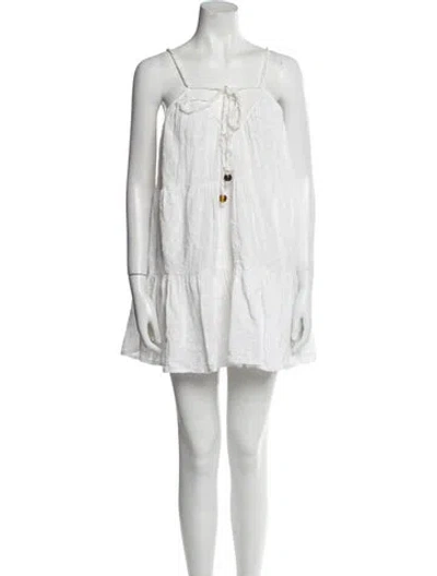 Pre-owned Tularosa Square Neckline Mini Dress In White