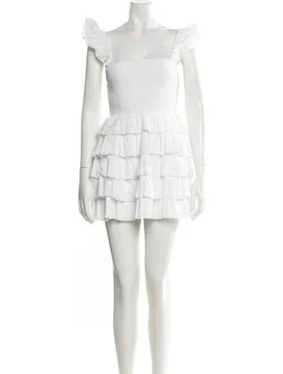 Pre-owned Tularosa Square Neckline Mini Dress In White