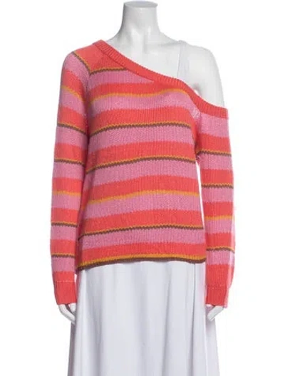 Pre-owned Tularosa Striped Asymmetrical Sweater In Pink
