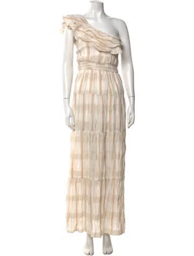 Pre-owned Tularosa Striped Long Dress In Neutrals