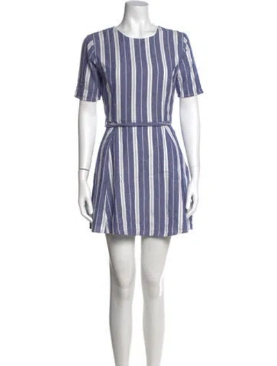 Pre-owned Tularosa Striped Mini Dress In Blue