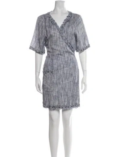 Pre-owned Tularosa Striped Mini Dress In Blue