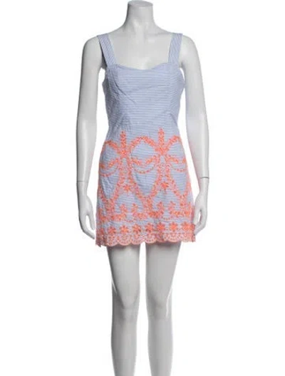 Pre-owned Tularosa Striped Mini Dress In Blue