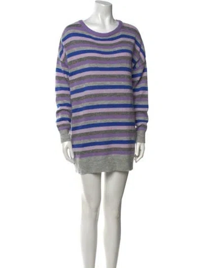 Pre-owned Tularosa Striped Mini Dress In Purple