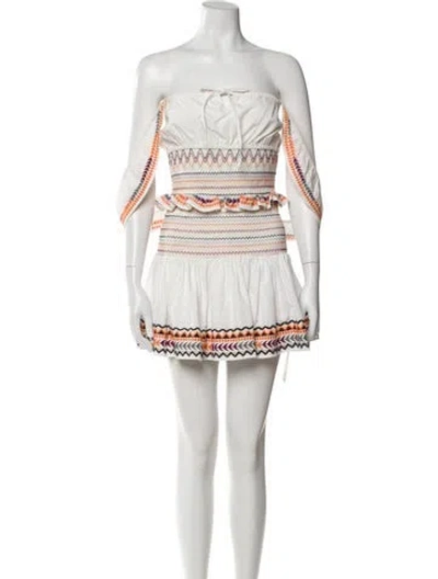 Pre-owned Tularosa Striped Mini Dress In White