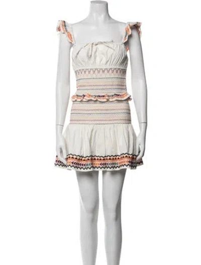 Pre-owned Tularosa Striped Mini Dress In White
