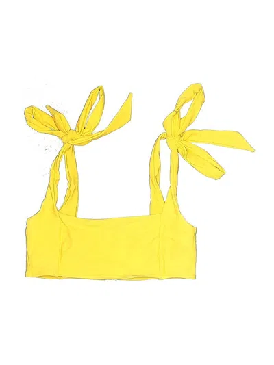 Pre-owned Tularosa Swimsuit Top Yellow Swimwear